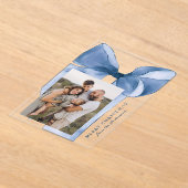 ブルーウォーエレガントターカラーボーフォトホリデーカード アクリル招待状 (レイダウン)