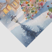 ブルーウォーカラフルターカラーの切り離し冬シーン 薄葉紙 (詳細)