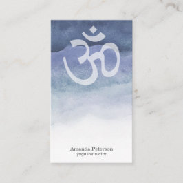ブルーウォーグラデーションターカラーオムヨガインストラクター 名刺