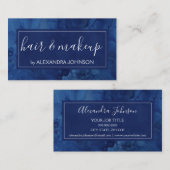 ブルーウォータカラーモダン抽象芸術スプラッシュ 名刺 (正面/裏面)