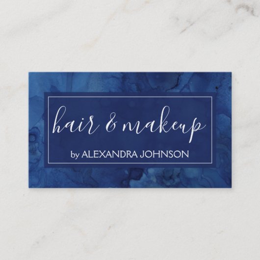 ブルーウォータカラーモダン抽象芸術スプラッシュ 名刺 (正面)