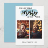 ブルーウォーターおもしろいカラー子供2枚の写真 シーズンカード (正面/裏面)