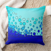 ブルーウォーターからの泡 クッション (ブランケット)