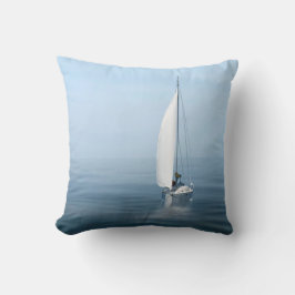 ブルーウォーターに帆船 クッション