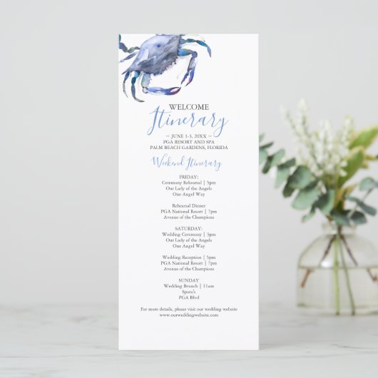 ブルーウォーターのカニ結婚の旅程 (スタンド正面)