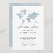 ブルーウォーターのカラーのワールド結婚マップの旅行 (正面/裏面)