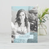 ブルーウォーターのカラーの卒業への招待 招待状 (スタンド正面)