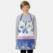 ブルーウォーターのカラーフローラ エプロン (着用した状態)