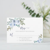 ブルーウォーターのカラーフローラ |ネイビー 出欠カード (スタンド正面)