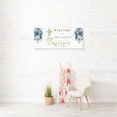 ブルーウォーターのカラーフローラ |フェイク金ゴールドバプテスマ 横断幕 (インサイチュ)