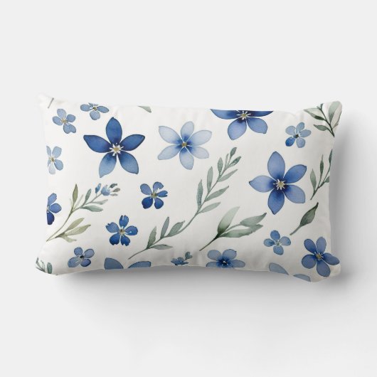 ブルーウォーターのカラーフローラ ランバークッション (裏面)