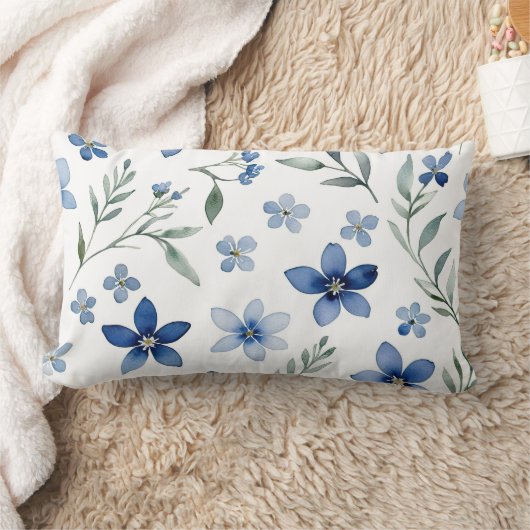 ブルーウォーターのカラーフローラ ランバークッション (ブランケット)