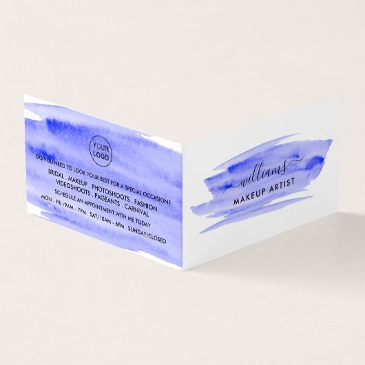 ブルーウォーターのカラーブラッシュストローク、メイクアップアーティストロイヤリティ 名刺 (外部)