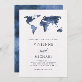 ブルーウォーターのカラーワールドマップ | 結婚s 招待状