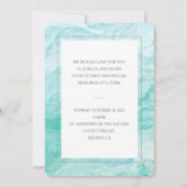 ブルーウォーターのカラー写真お祝いの生活 招待状 (裏面)