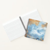 ブルーウォーターのカラー抽象芸術名スクリプト ノートブック (内部)
