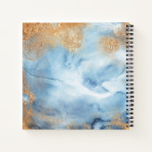 ブルーウォーターのカラー抽象芸術名スクリプト ノートブック (裏面)