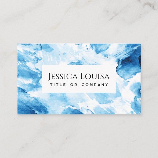 ブルーウォーターのカラー抽象芸術 名刺 (正面)