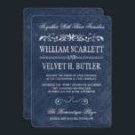 ブルーウォーターのカラー結婚式招待状 招待状<br><div class="desc">水彩画の結婚式招待状はロマンチックお洒落でロマンチック!招待状は書モダン、タイポグラフィ、フローラスクロールが青と白の配色で水色の背景に作用する。</div>