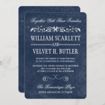 ブルーウォーターのカラー結婚式招待状