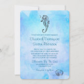 ブルーウォーターのシーホースとシーシェ結婚ル 招待状 (正面)