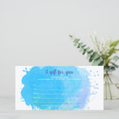 ブルーウォーターのスプラッシュ事業ギフト証明書 (スタンド正面)