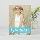 ブルーウォーターのスプラッシュ写真卒業 招待状 (スタンド正面)