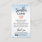 ブルーウォーターのハートタンブラー気に付き 名刺 (正面)