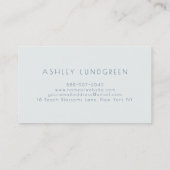 ブルーウォーターのブラシストロークモダン 名刺 (裏面)