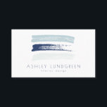 ブルーウォーターのブラシストロークモダン 名刺<br><div class="desc">青いモダンブラシストロークの色合いを活かしたシックなビジネスシンプルカード。このデザインはさまざまな色で利用できる。</div>