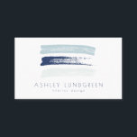 ブルーウォーターのブラシストロークモダン 名刺<br><div class="desc">青いモダンブラシストロークの色合いを活かしたシックなビジネスシンプルカード。このデザインはさまざまな色で利用できる。</div>