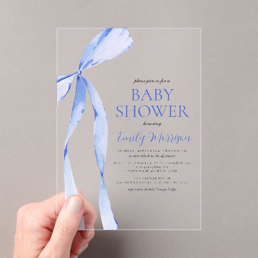 ブルーウォーターのボーイボーイベビーシャワー アクリル招待状 (インサイチュ (ポータブル))