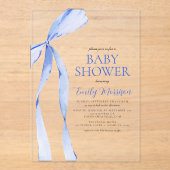 ブルーウォーターのボーイボーイベビーシャワー アクリル招待状 (正面)