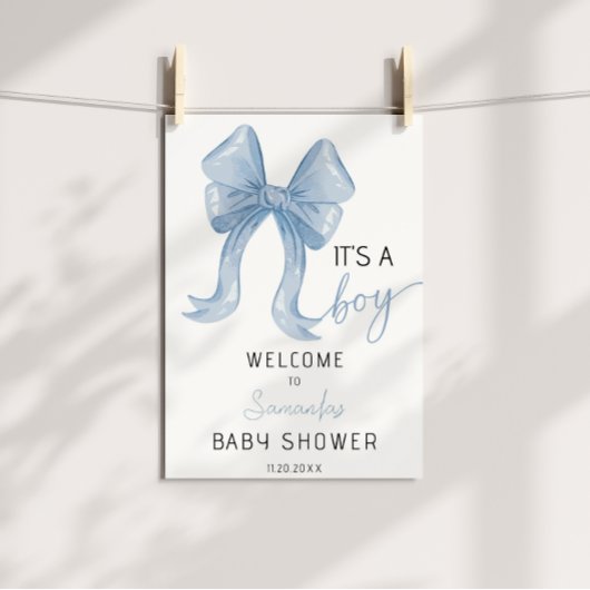 ブルーウォーターのボーイボーイボーイベビーシャワーへようこそ ポスター