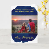 ブルーウォーターの上に金箔の色の父の日カード カード (黄色い花)