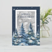 ブルーウォーターの森の雪メリークリスマス シーズンカード (スタンド正面)
