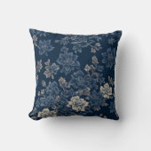 ブルーウォーターの植物性離れのパターン クッション (正面)