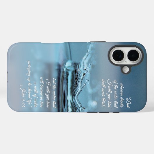 ブルーウォーターの生活は聖書の聖句ヨハネを口渇させない Case-Mate iPhoneケース (裏面 (横))