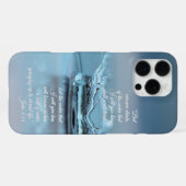 ブルーウォーターの生活は聖書の聖句ヨハネを口渇させない iPhoneケース (裏面横)