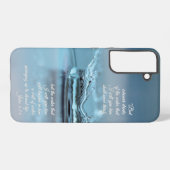 ブルーウォーターの生活は聖書の聖句ヨハネを口渇させない SAMSUNG GALAXYケース (裏面横)