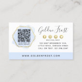 ブルーウォーターの色と金ゴールド紹介プログラムQRコード 名刺 (裏面)