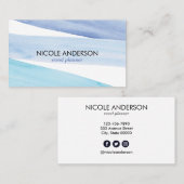 ブルーウォーターの色のスプラッシュ 名刺 (正面/裏面)