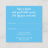 ブルーウォーターの色のスプラッシュ 紹介カード (裏面)