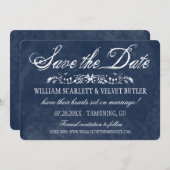 ブルーウォーターの色の結婚式の日付を保存 セーブザデート (正面/裏面)