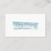 ブルーウォーターの色の署名スクリプト 名刺 (正面)