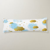 ブルーウォーターの色の雲金ゴールド星空 ボディピロー (裏面)