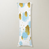 ブルーウォーターの色の雲金ゴールド星空 ボディピロー (正面縦)