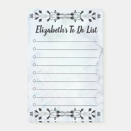 ブルーウォーターの色はリストのノートを行うために繁栄 ポストイット (正面)