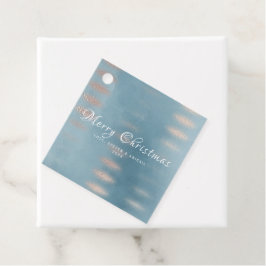 ブルーウォーターの色を洗うクリスマスプレゼントメッセージカード フェイバータグ