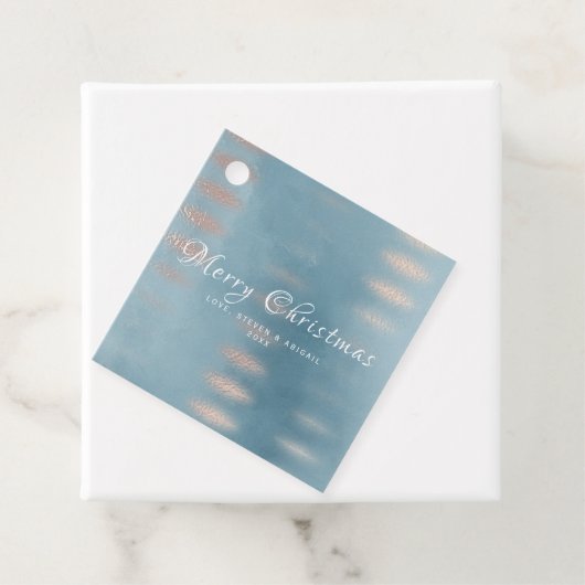 ブルーウォーターの色を洗うクリスマスプレゼントメッセージカード フェイバータグ (インサイチュ)